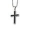 Stainless Steel Carbon Fiber Cross Mens Necklace 22&#x22; |A